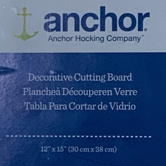 Anchor Hocking Glass Cutting Board Tempered Glass Server Fruit Basket 12x15 in - Picture 5 of 14